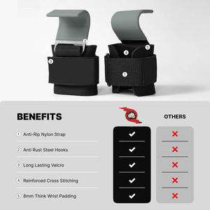 Heavy Duty Neoprene Wrist Support Hooks for Gym <b>Weight</b> Lifting and <b>Training</b>-Anti-Slip Pain Relief Unisex - Product Image 4