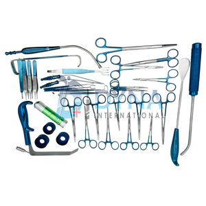 Juego de 32 Piezas de Alta Calidad para Aumento de Senos con Caja de Acero Inoxidable (Recubrimiento Azul), Instrumentos de Cirugía Plástica con Certificación CE - Product Image 5