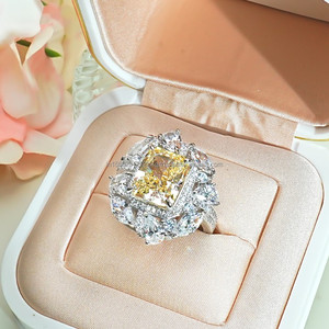 Lab Created Bague Hip Hop en argent sterling 925 Iced Out Meilleure qualité VVS Moissanite Diamond GRA Certified Marquise Diamond Ring f - Product Image 3