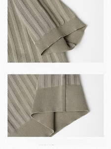 Polo en maille côtelée gris pour homme, manches courtes, boutonné, couleur unie, respirant, style Old Money, idéal pour l'été - Product Image 5