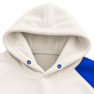 Sudadera con Capucha Oversize de Alta Calidad con Bloques de Color, Mangas Raglán, Bolsillo Frontal y Ojales Azules, Estilo Casual y Ecológico - Product Image 4