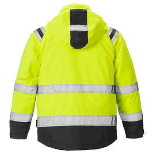 Chaqueta de Seguridad Reflectante de Alta Visibilidad, Impermeable, con Capucha, para Hombre, Chaqueta Acolchada de Poliéster con Cierre de Cremallera y Bolsillos - Product Image 6