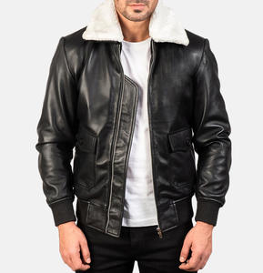 Chaqueta de Motociclista para Hombre, Estilo Vintage Retro, Casual, Resistente al Viento, de Cuero PU, con Cierre de Cremallera y Logotipo Frontal, Venta al Por Mayor, Primavera-Otoño - Product Image 1