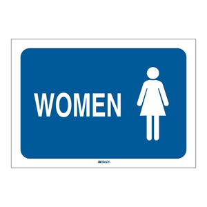 Panneau de signalisation pour toilettes féminines Brady, 7x10 pouces, panneau d'avertissement intérieur/extérieur - Product Image 1