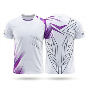 OEM Wholesale R6 Quick-dry Breathable <b>Table</b> <b>Tennis</b> Badminton Jersey Summer Short Sleeve Gym Unisex V-neck Spandex Mesh Custom - Product Image 3