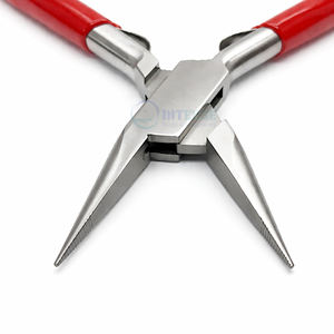 Pince à micro-anneaux pour extensions de cheveux en acier inoxydable de haute qualité, 5 pouces, avec poignée rouge, légère et réutilisable, 2 aiguilles - Product Image 4