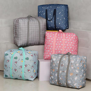 Large Capacity Storage Bag Patterned Waterproof Quilt Organizer Durable <b>Moving</b> Bag With Handles And Zipper - Product Image 1