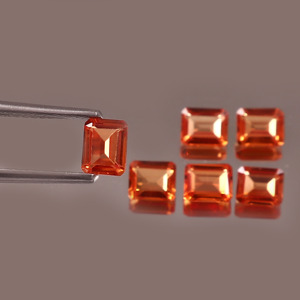 Saphir orange cultivé en laboratoire, taille octogonale 2x3mm, facetté, calibré, pierre précieuse lâche certifiée pour la fabrication de bijoux, vente en gros - Product Image 2