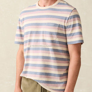 Short-Sleeve Tee for <b>Men</b> Cotton <b>Men's</b> Tshirts Summer Striped T-<b>shirt</b> Organic Tshirt <b>With</b> <b>Pocket</b> Casual t <b>Shirts</b> - Product Image 1