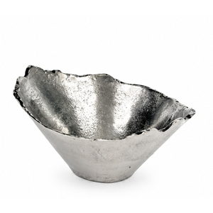 Bol de service décoratif moderne en aluminium argenté pour centre de table, idéal pour la maison et l'hôtel - Product Image 1