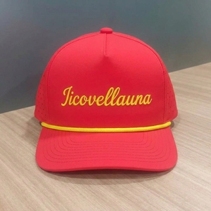Gorras de Golf de 5 Paneles con Perforaciones Cortadas a Láser, Personalizadas OEM, Visera Precurvada, Bordado Plano, ODM, MOQ Bajo, Fábrica de Gorras - Product Image 1