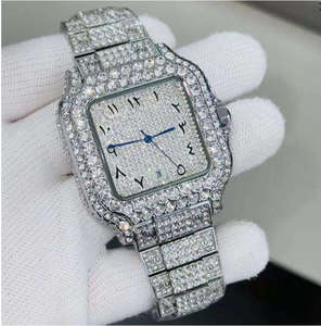 Nouvelle Montre de Luxe 2026 Entièrement Sertie de Diamants Moissanite, Mouvement Quartz, Montre Iced Out, Vente en Gros - Product Image 3