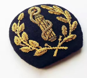 High Quality Luxury Embroidered Premium Custom Hand Embroidered Bullion Wire Patches Badges Water Resistant 3D Raised Effect - Product Image 2