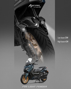 Luz LED Blanca Natural de 28W/43W para Motocicleta, Luz Delantera Alta/Baja, Impermeable, con 2 Lentes, Lámpara Auxiliar, Diseño AJ, TAIWAN - Product Image 5