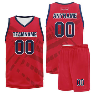 Sublimated Basketball Jersey Set Team Name 00 Red Best Quality White Mesh Moisture Wicking Unisex Adult <b>Athletic</b> Fit Custom - Product Image 6