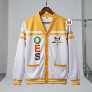 เสื้อคาร์ดิแกนแบบวาร์ซิตี้ OES แบบสั่งทำพิเศษ |   เสื้อแจ็คเก็ตไหมพรมติดกระดุมแบบสเวตเตอร์ของออร์เดอร์ออฟเดอะอีสเทิร์นสตาร์ - Product Image 5