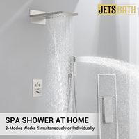 Système de douche thermostatique en nickel brossé, ensemble complet de robinetterie de douche avec vanne et kit de finition, personnalisable pour la vente en gros