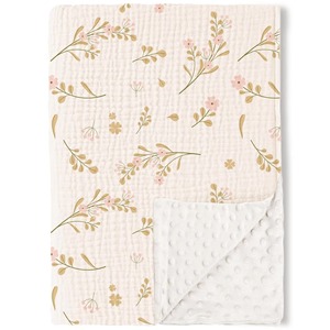 Couverture pour bébé en mousseline de coton imprimée sur mesure, couverture pour bébé à motif tissé - Product Image 3