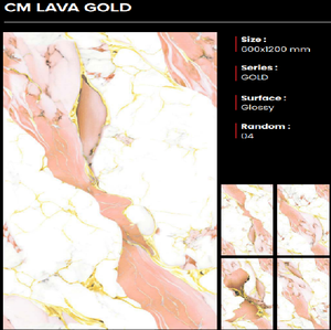 Carreaux de sol en porcelaine dorée de qualité supérieure, finition brillante, 600x1200mm, fabriqués en Inde, CLAYTON CERAMIC, garantie 3 ans, antidérapants - Product Image 1