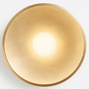 Applique murale LED ronde moderne avec abat-jour en métal ambré, lumière blanc chaud (3500K), construction en aluminium pour une utilisation en intérieur dans le salon, la chambre à coucher - Product Image 3