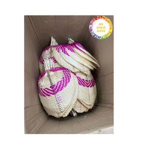 Ventilador tejido de hoja de palma con mango redondo de nuevo diseño/ventiladores de bambú para refrigeración, uso diario, decoración y regalos de recuerdo - Product Image 3