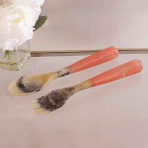 Directly India High Quality Handcrafted Resin Fork <b>Spoon</b> Highly Polished Wooden Utensils for Kitchen <b>Serving</b> for Home Hotel - Product Image 2