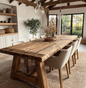 Table à manger élégante en bois massif carrée, moderne, faite à la main, écologique, meubles de cuisine sur mesure pour hôtel, villa, au meilleur prix - Product Image 6