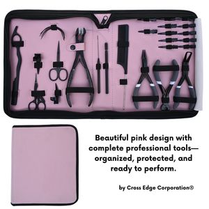 Wholesale Hair <b>Extension</b> Tools Kit Micro <b>Beads</b> Remover Plier Crimping Plier Needle Scissor Sectioning Clips Raxine Case Set - Product Image 6