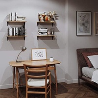 Nouvel Arrivage AmazonBest Seller Porte-épices en verre de marque privée sur mesure Étagère murale en bois Ensemble de 4 finis brûlés pour le rangement de la cuisine