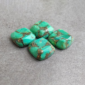 พลอยเทอร์ควอยซ์สีเขียวธรรมชาติทรงคุชชั่นเจียระไนสำหรับทำเครื่องประดับ - Product Image 4