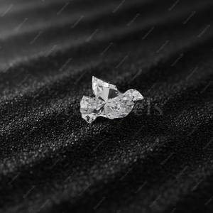 Pendentif de luxe personnalisé en moissanite taille papillon, en argent sterling 925, or blanc massif 10K 14K 18K, avec breloque solitaire en diamant - Product Image 4