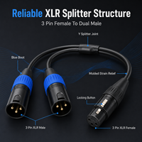 Cable de Audio XLR Personalizado OEM ODM de Alta Calidad, Conector XLR Hembra de 3 Pines a Doble XLR Macho en Forma de Y, Cables XLR para Micrófono, Mezclador y Altavoz