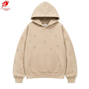 Sudaderas de lujo informales para hombre, extragrandes, con pedrería, diseño de cristales brillantes, marca privada y colores personalizados - Product Image 1