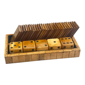 Juego de dominó y dados de resina de hueso antiguo de lujo para niños y adultos, juego de mesa de dominó y dados para interiores, regalo clásico. - Product Image 6