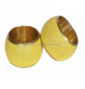 Deux ensembles de décoration de table de mariage porte-rond de serviette en métal moderne rond de serviette classique en métal Design macramé personnalisé - Product Image 1