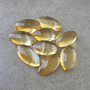 Natural Citrine Cabochon Marquise Shape Flat Back Calibrated Gemstone for Jewelry Making - Product Image 5