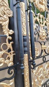 Puerta de Entrada Doble de Hierro Forjado, Rectangular, Moderna, Resistente a la Oxidación, Fácil de Montar, con Detalles Intrincados y Recubrimiento en Polvo - Product Image 6