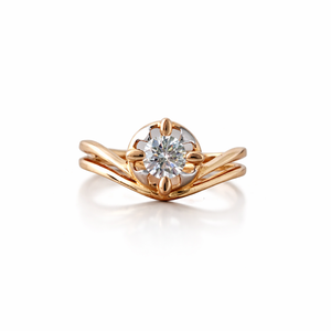 18K Solid Gold Diamond Solitaire <b>Ring</b> <b>Split</b> Shank Floral Prong Setting Elegant Engagement Wedding <b>Ring</b> for Women Jewelry Gift - Product Image 1