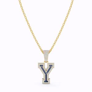 Breloques personnalisables avec initiale en lettre Y, Moissanite taille émeraude, en argent 925 serti clos, plaqué argent, unisexe, style Hip-hop, breloques de marque tierce - Product Image 2