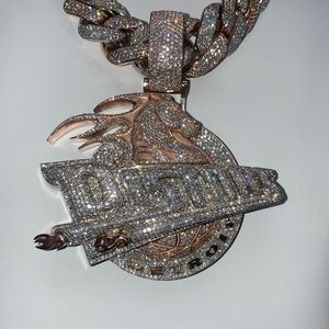 Colgantes y Dijes de Joyería Fina con Diamantes Blancos, Cadena Estilo Hip Hop, Mejor Precio, Dije con Colgante de Diamantes Engastados Personalizado - Product Image 2