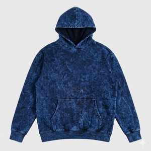 Sudadera con Capucha para Hombre, Estilo Mineral Wash, Felpa Gruesa, Diseño de Hombros Caídos, para Moda Urbana Moderna - Product Image 3