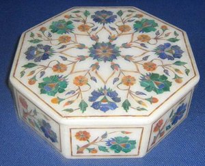 Caja de Almacenamiento de Joyas Rectangular con Incrustaciones Especiales de Mármol Blanco y Madreperla, Hecha a Mano con Madera de Álamo, Diseño Moderno - Product Image 6