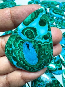 Lote al por mayor de cabujones de crisocola y malaquita natural, formas y tamaños variados, gemas sueltas pulidas para la fabricación de joyas - Product Image 2
