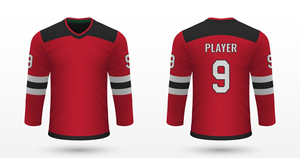 Men's Ice Hockey Jersey Full Sleeve <b>Striped</b> V-Neck Breathable Polyester Regular Fit Adult Apparel Sublimated Print - Product Image 4