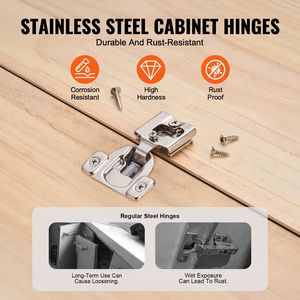 Paquete de 20 Bisagras para Puertas de Armarios de Cocina con Superposición Parcial, Ángulo de Apertura de 105 Grados, Cierre Suave, Bisagras Ocultas para Muebles - Product Image 6