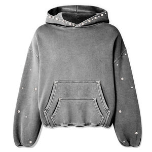 Vente en gros de sweats à capuche oversize pour femmes, effet délavé, avec broderie personnalisée pour les marques de streetwear américaines, approvisionnement en gros - Product Image 3