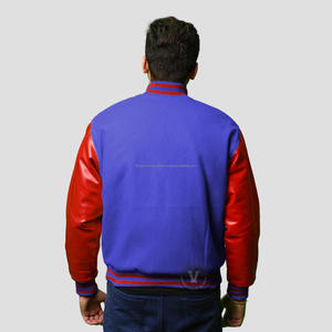 Chaqueta universitaria de alta calidad unisex Chenille bordado gris lana negro mangas de cuero chaqueta universitaria Letterman personalizada - Product Image 6