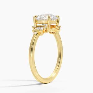 Anillo de Compromiso Clásico con Tres Diamantes Laterales - Product Image 3