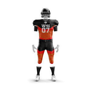 Ensemble de maillots et shorts de football américain pour hommes adultes personnalisés, 100% polyester, antibactériens, uniformes respirants à séchage rapide, anti-UV - Product Image 1