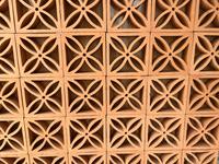 8400 Pièces de Briques Creuses Angulaires Fines Personnalisées en Argile Frittée Faite à la Main pour Extérieur, Motif Fleur de Citron du Vietnam